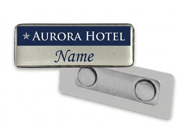 Custom Name Badge with Magnet Clip | Unified Branding Solutions (60mm x 20mm)